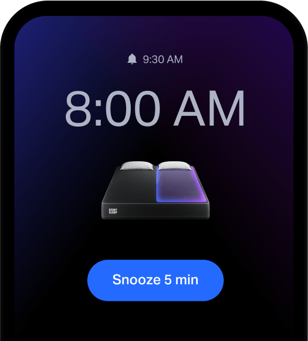The Eight Sleep app showing an alarm screen
