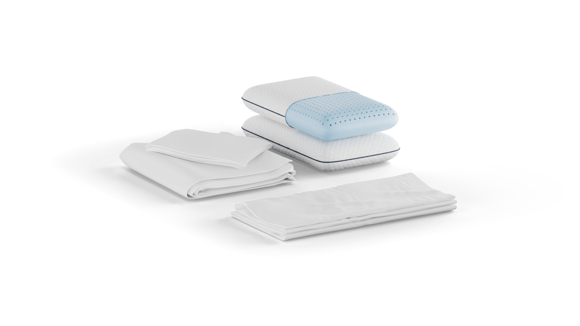 Eight Sleep - Sleep Essentials Bundle showing pillows, sheets, and protector