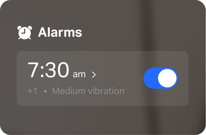 Alarm wakeup setup screen