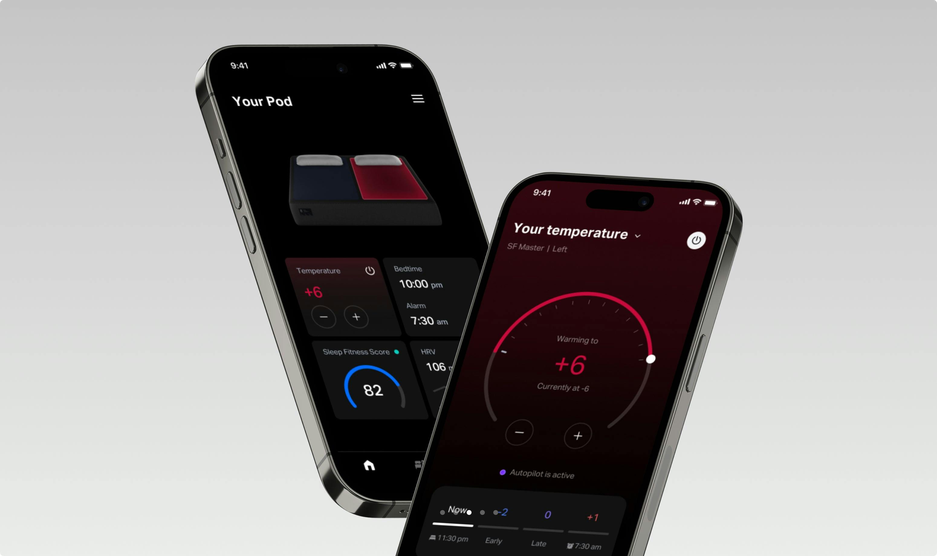 A phone with the Eight Sleep app open